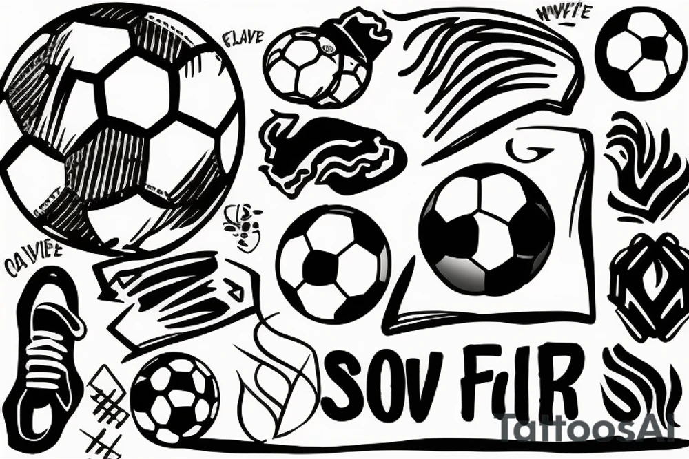 Wave, soccer, friend tattoo idea