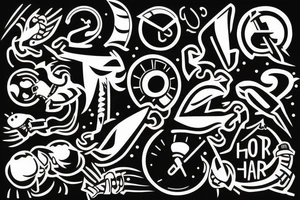 Work harder symbol tattoo idea