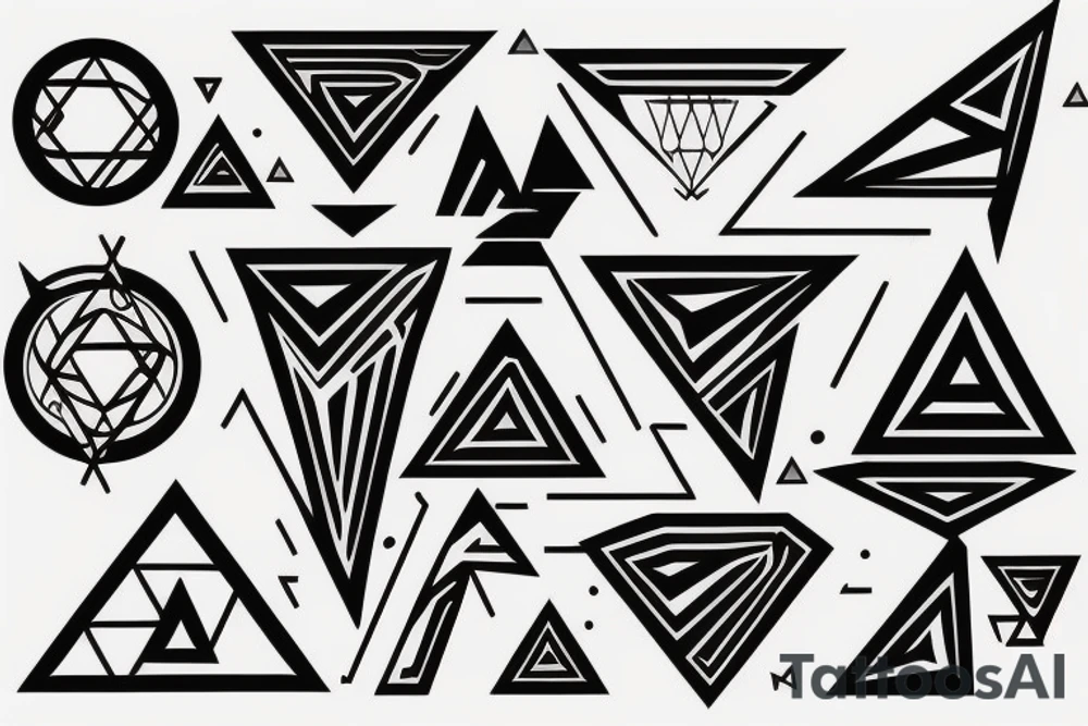 Geometric delta sign tattoo idea