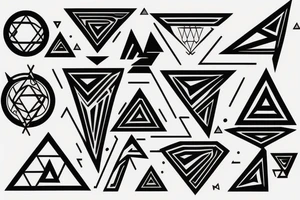 Geometric delta sign tattoo idea