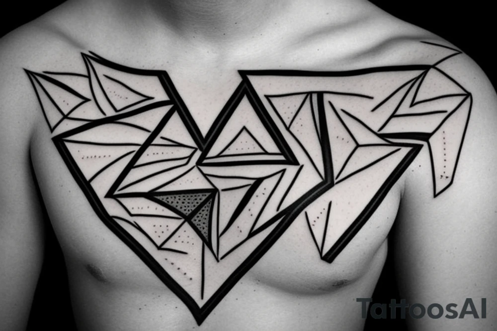 Geometric delta sign tattoo idea
