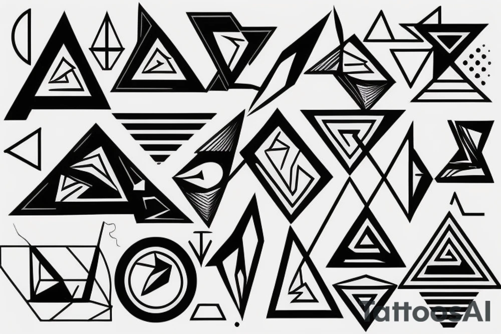 Geometric delta sign tattoo idea