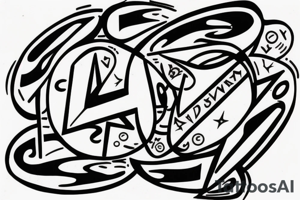 abstract delta sign with two boys inside tattoo idea