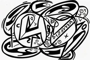 abstract delta sign with two boys inside tattoo idea