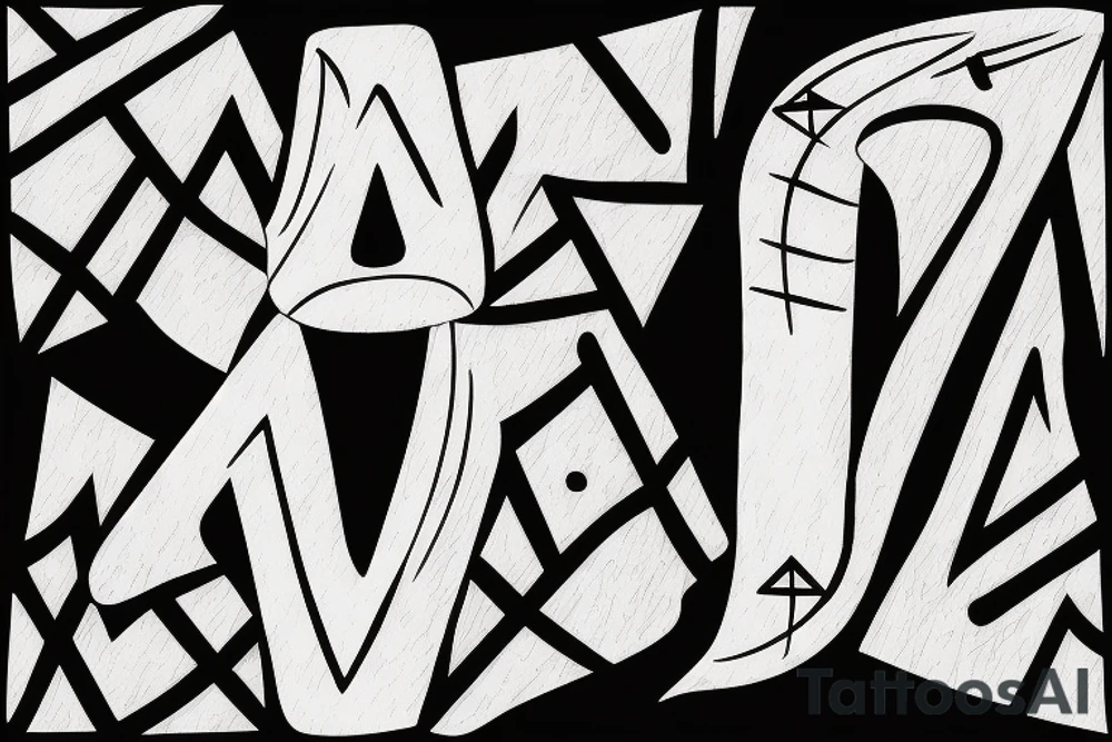 abstract delta sign with two boys inside tattoo idea