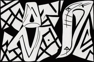 abstract delta sign with two boys inside tattoo idea