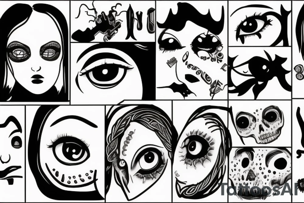 depressing, lonely , eyes, dead tattoo idea