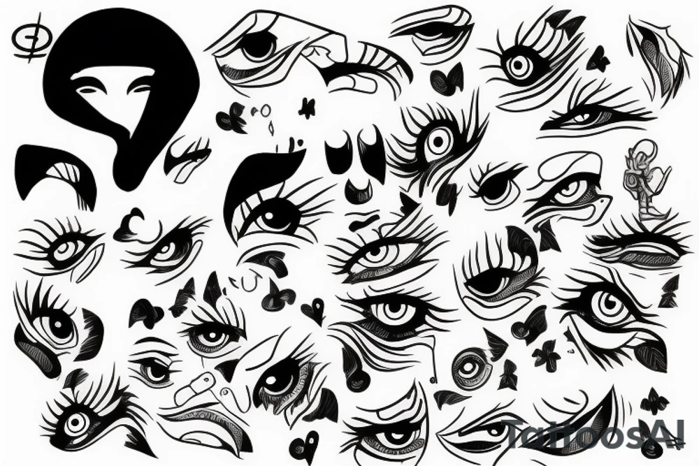 lonely , eyes, depression tattoo idea