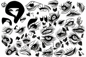 lonely , eyes, depression tattoo idea