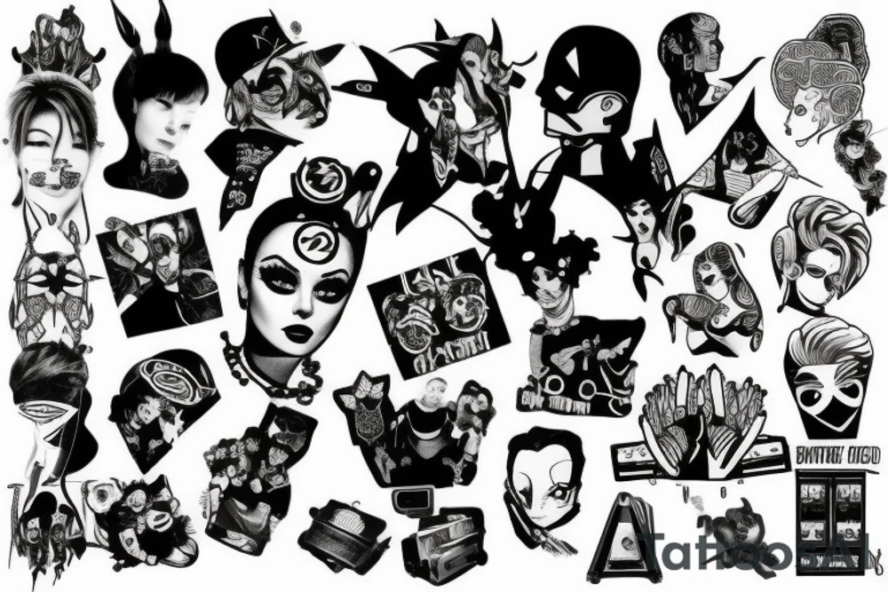 90s pop culture themed tattoo idea