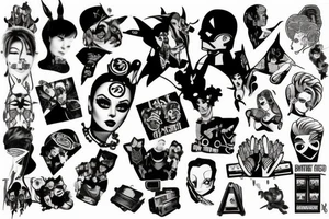 90s pop culture themed tattoo idea