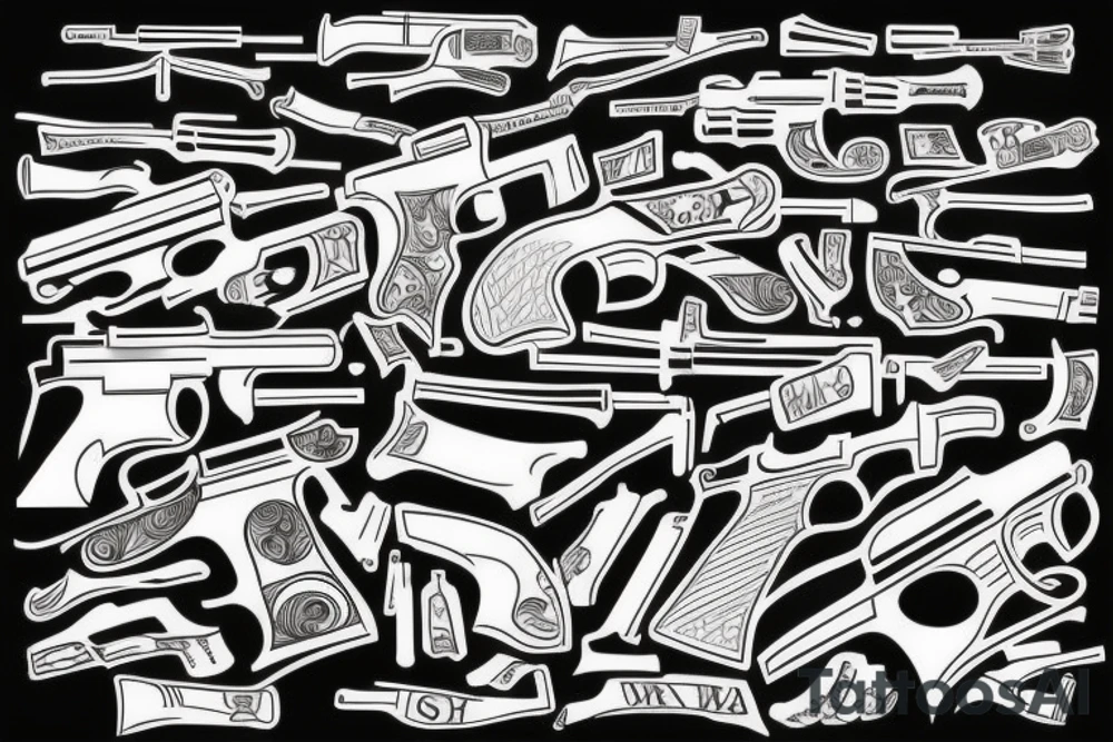Guns from money tattoo idea