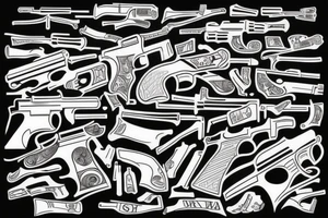 Guns from money tattoo idea