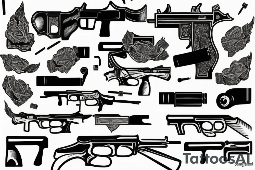 Guns from money tattoo idea