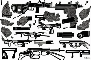 Guns from money tattoo idea