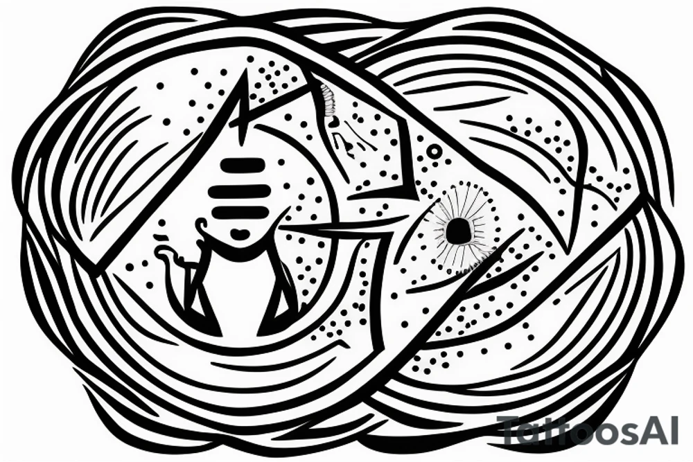 mindfulness symbol with delta and two boys inside tattoo idea