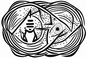 mindfulness symbol with delta and two boys inside tattoo idea