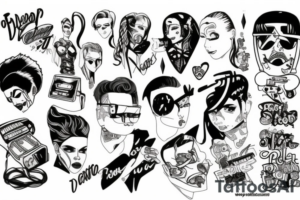 90s pop culture themed tattoo idea