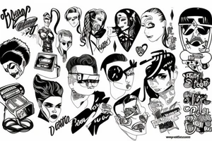 90s pop culture themed tattoo idea