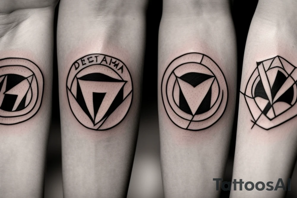 symbol with delta and two boys inside tattoo idea