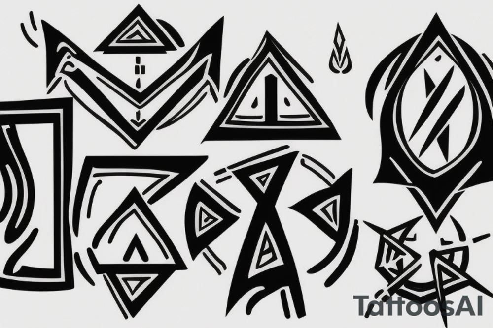 symbol with delta and two boys inside tattoo idea