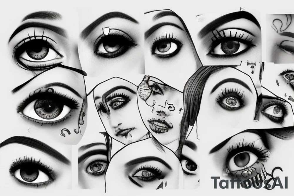 missing her, sad, eyes tattoo idea