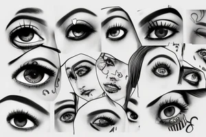 missing her, sad, eyes tattoo idea