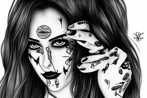 missing her, sad, eyes tattoo idea
