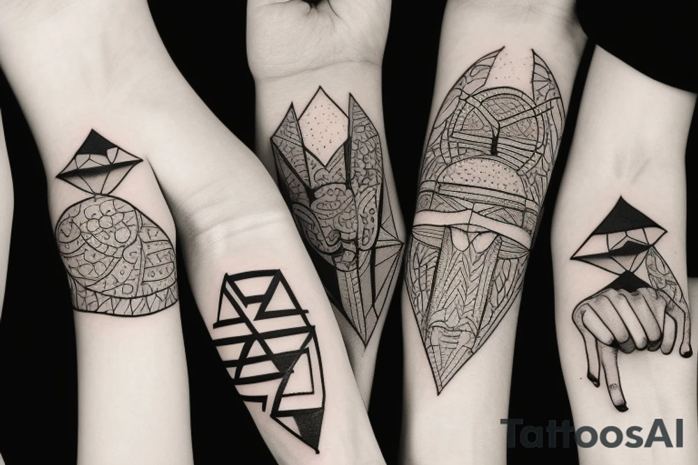 A Family with two boys tattoo idea