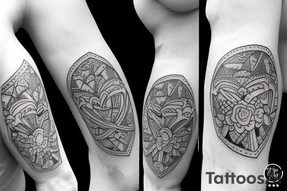 Small tatto on the triceps showing a mindfulness and love to the family. tattoo idea