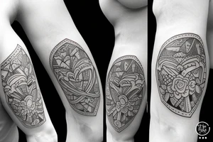 Small tatto on the triceps showing a mindfulness and love to the family. tattoo idea