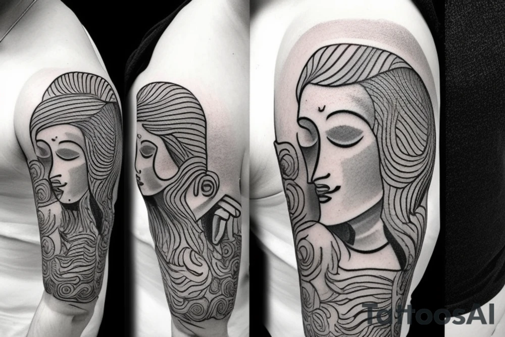 Small tatto on the triceps showing a mindfulness and love to the family. tattoo idea