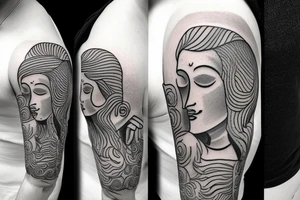 Small tatto on the triceps showing a mindfulness and love to the family. tattoo idea