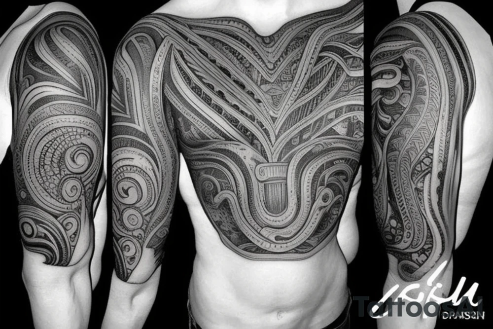 Small tatto on the triceps showing a mindfulness and peace. tattoo idea
