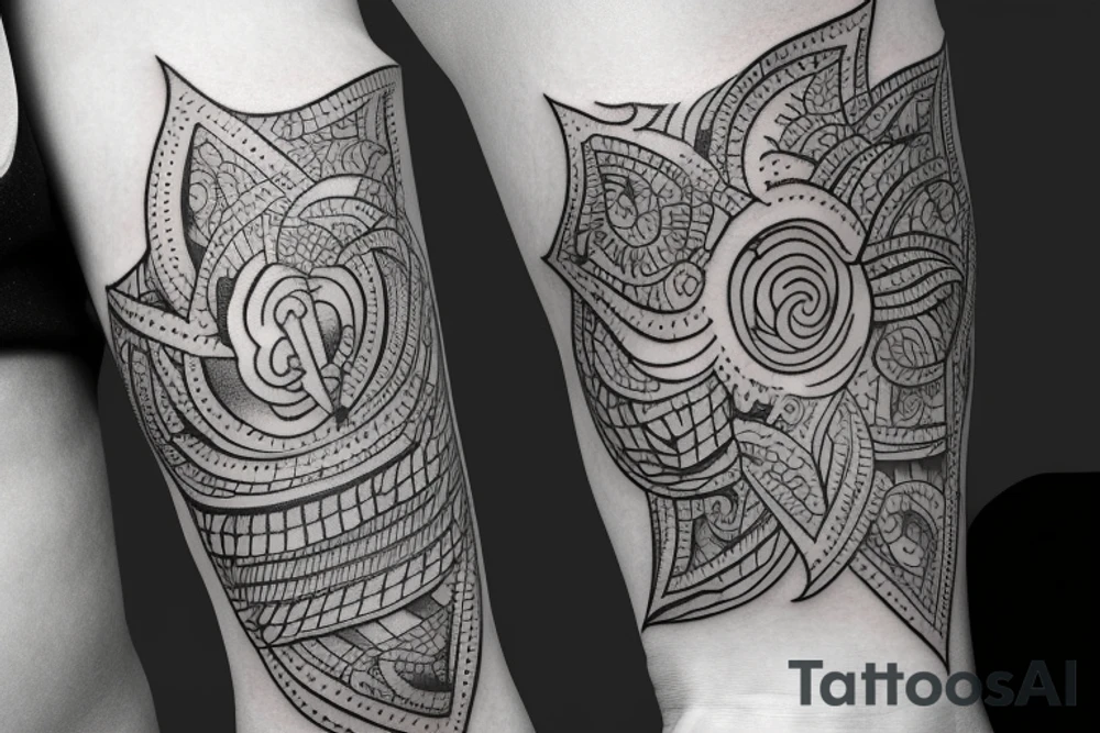 Small tatto on the triceps showing a mindfulness and peace. tattoo idea