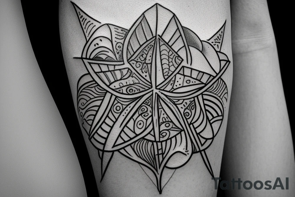 mindfulness and harmony mixed with delta symbol that represents contant change in life. tattoo idea