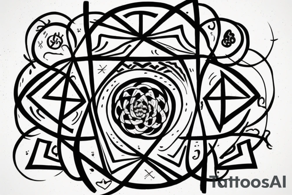 mindfulness and harmony mixed with delta symbol that represents contant change in life. tattoo idea