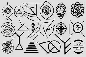 minimalistic symbol of mindfulness and earth. tattoo idea