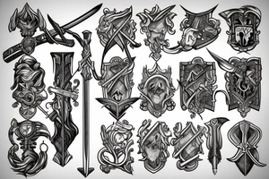 sword in a rectangle tattoo idea