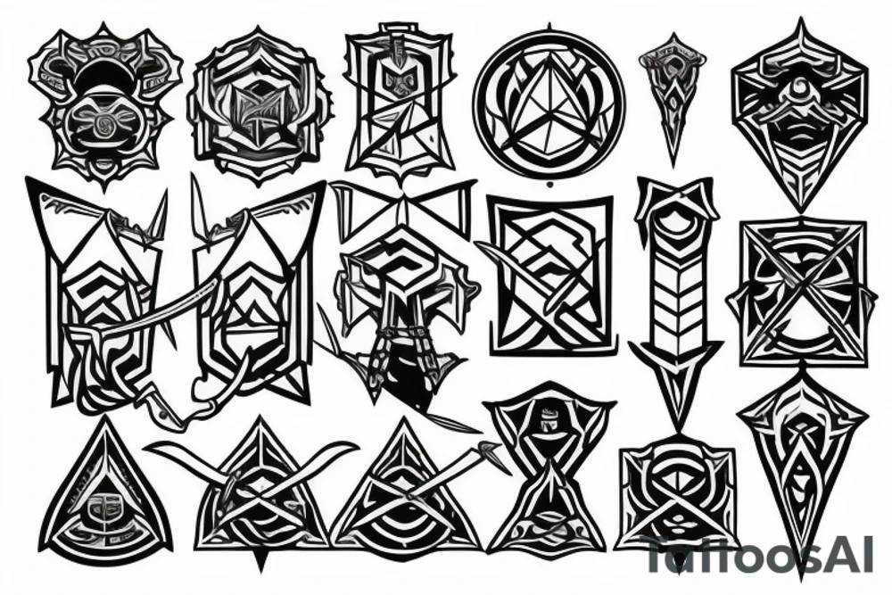 sword in a rectangle tattoo idea