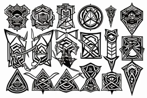 sword in a rectangle tattoo idea