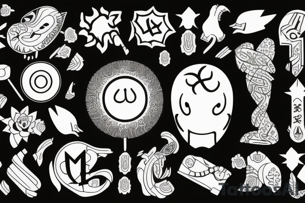 Small minimalistic symbol of mindfulness. tattoo idea