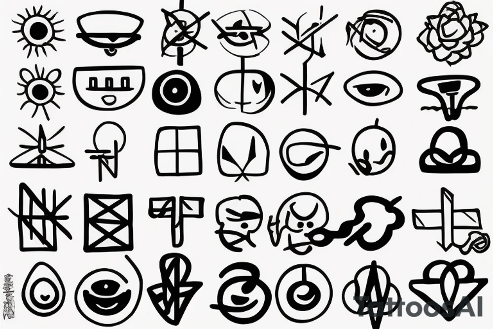 Small minimalistic symbol of mindfulness. tattoo idea