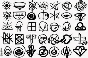 Small minimalistic symbol of mindfulness. tattoo idea