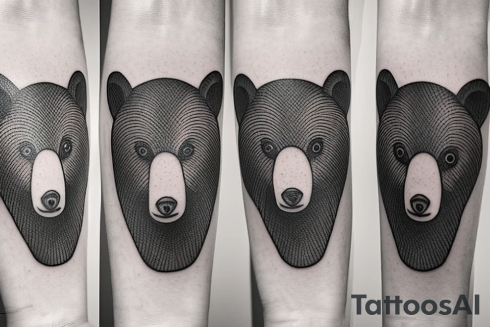 black bear with two boys tattoo idea