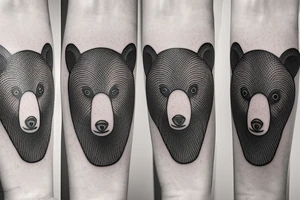 black bear with two boys tattoo idea