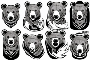 black bear holding two boys tattoo idea