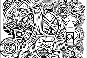 hourglass with mindfulness symbol tattoo idea