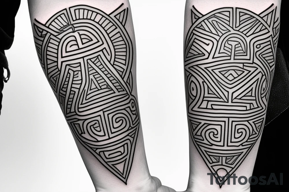 hourglass with mindfulness symbol tattoo idea