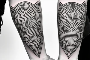 hourglass with mindfulness symbol tattoo idea